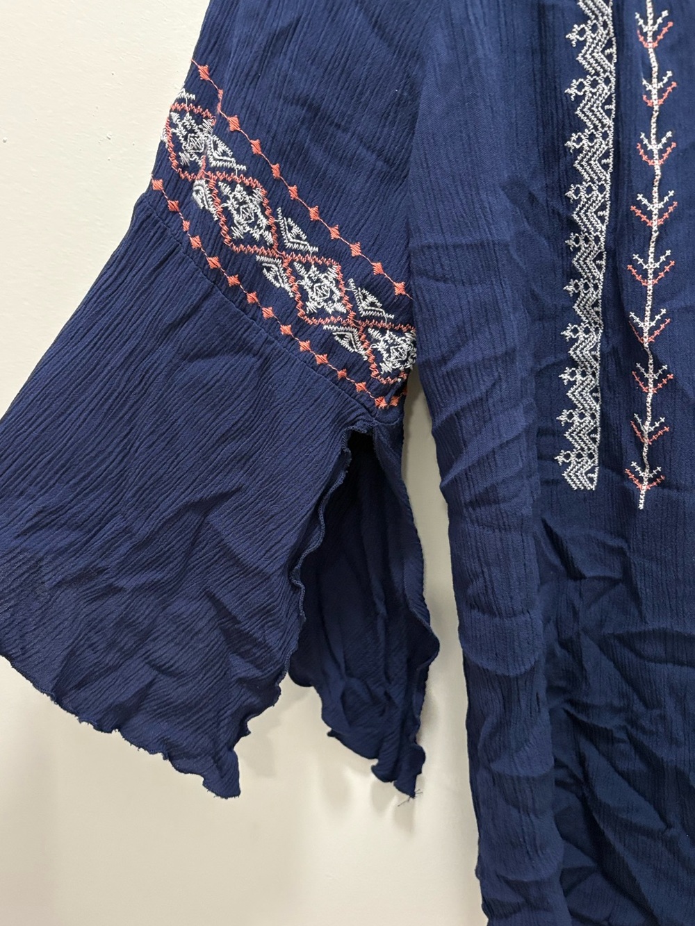 Studio JPR Navy Blue Embroidered V-Neck Tunic - Picture 3 of 5